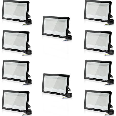 10PCS 500W Projecteur LED Extérieur, Spot LED Exterieur 50000LM Super Lumineux 6500K Blanc Froid Éclairage de Sécurité Extérieur IP66 Imperméable pour Garage Jardin Terrasse Parking (1/5)