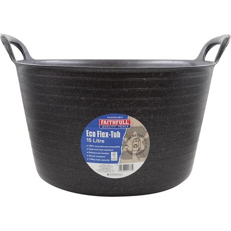 Faithfull Eco Flex Tub Bucket 15 litre - Recycled Black FAIECOFLXB15
