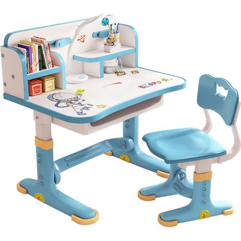 Ensemble de chaises de bureau et TABLE,Table d'étude à hauteur réglable avec ensemble de chaises à tiroirs (1/5)