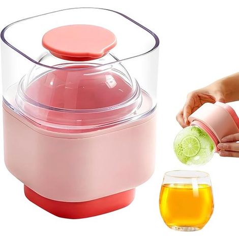 Vaschette per cubetti di ghiaccio grandi, stampo per cubetti di ghiaccio in silicone con coperchio, stampo rotondo per cubetti/palline di ghiaccio, lavabile in lavastoviglie, per Bourbon, Coca-Cola (1/5)