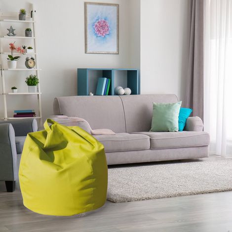 Dmora Pouf élégant, couleur jaune, Dimensions 80 x 120 x 80 cm, avec emballage renforcé