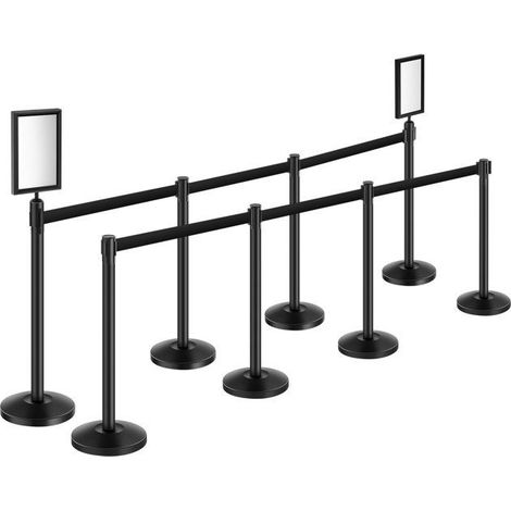 Poteau de guidage avec base creuse - 8 pièces - Acier au carbone - Sangles rétractables (1/5)