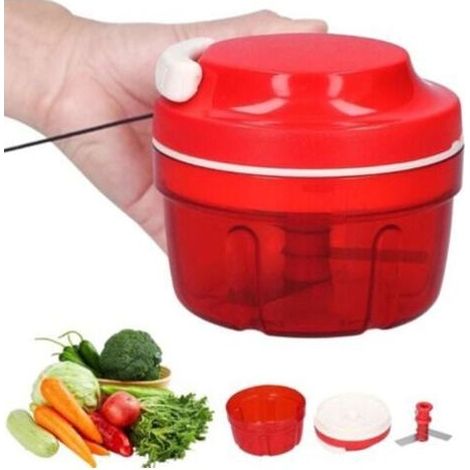 Zwiebelschneider, Küchenutensil, Gemüseschneider, manueller Zerkleinerer (Rot) (1/5)
