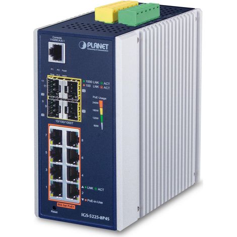 Planet IP30 Industrielles L2+/L4 8-Port, IGS-5225-8P4S
