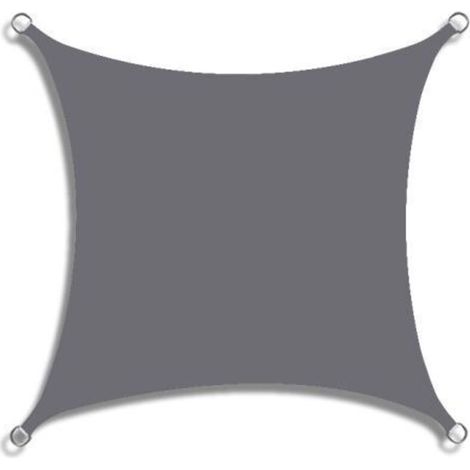 SABIR Voile d'ombrage carrée 2 x 2 m, résistante à l'eau, Bloque 95% des UV, , pour Jardin, Plage, Patio (Gris) (1/5)