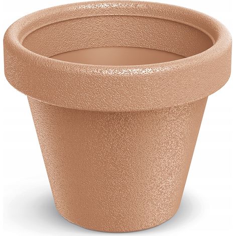 Pot de fleurs en plastique avec couvercle rond, brique en terre cuite, 23,8 cm. Origina