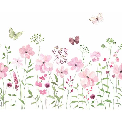Papier peint panoramique Enfants - Fleurs - 390 cm x 341 cm (1/2)