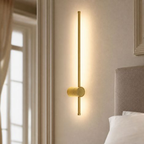 Applique murale LED design linéaire 10W lumière chaude 3000K aluminium doré IRC90 sans scintillement orientable 39cm (1/4)