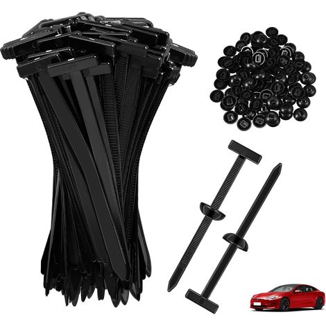 100 Pièces Nylon Attaches Autobloquantes, Universelle Attaches de Câble, Rivets en Plastique, Robuste Serre Câbles pour Réparation Quotidienne de Automobile, Fixation Rapide (1/5)