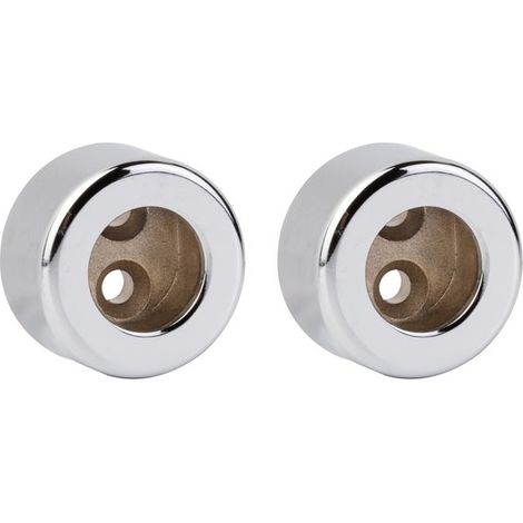 Paire de supports naissance de tube rond - Diamètre tube 16 mm - Avec enjoliveur de finition (1/2)