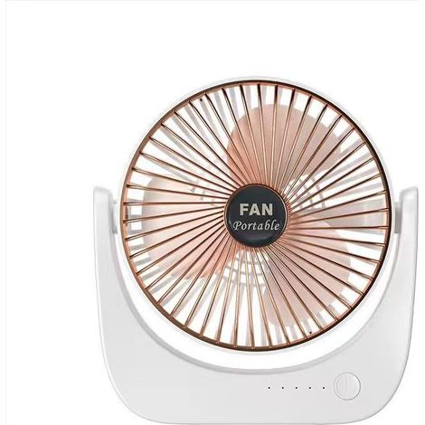 Ventilador de escritorio USB recargable, mini ventilador eléctrico portátil silencioso en forma de U de 15 cm (6 pulgadas), para el hogar o la oficina. (1/4)