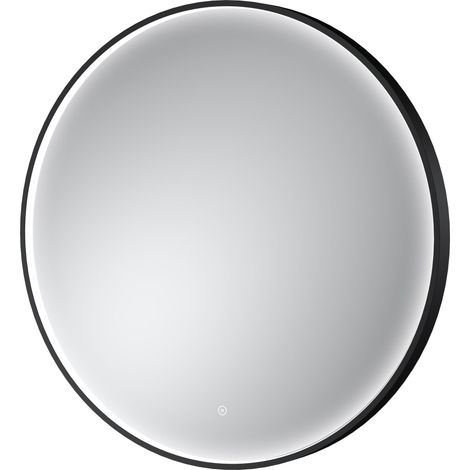 Hudson Reed Mensa Black Inset Framed LED Touch Sensor Bathroom Mirror 800mm H x 800mm W