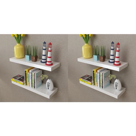 Wandregale 4 Stk. Weiß 60 cm (1/5)