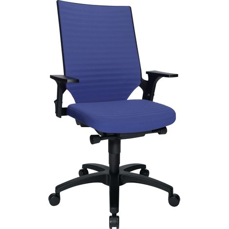 Chaise de bureau pivotante Autosynchronisée, dossier bleu, réglable de 420 à 550 mm, capacité de charge 110 kg (1/5)