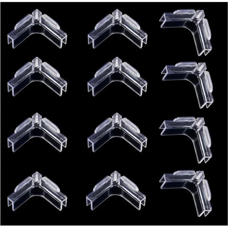 Set di 12 protezioni per bordi acquario, staffe angolari, staffe a L, staffe a L in acrilico trasparente per acquario, fissaggi per acquario Pure, teca in vetro, 5 mm