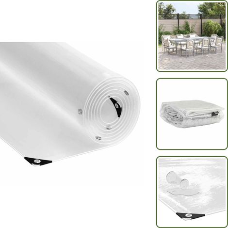 vidaXL Bâche transparente avec œillets 5x6 m PVC (1/5)