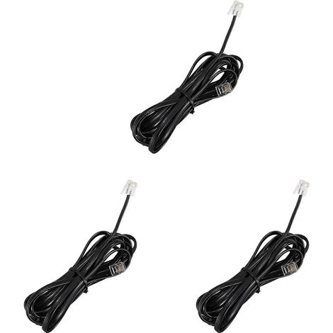 Câble téléphonique 3X RJ11 6P4C pour modem ADSL, 3 mètres (1/5)