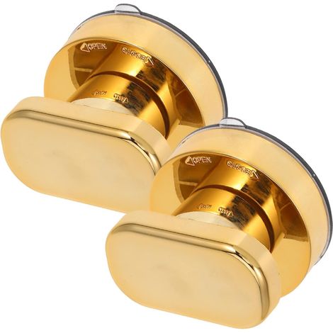Poignée Ventouse Adhésive 2 Pcs Petit Format Doré, Poignée de Tiroir et Porte de Réfrigérateur sans Perçage, Accessoire Multifonction pour Meubles Cuisine et Salle de Bain, (1/5)