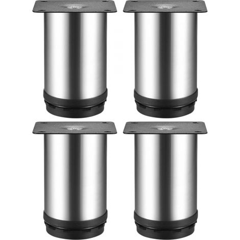 Lot de 4 Pieds de Meubles Réglables Métal, 50x100mm, Design Moderne pour Table, Bureau, Meuble Cuisine (1/5)
