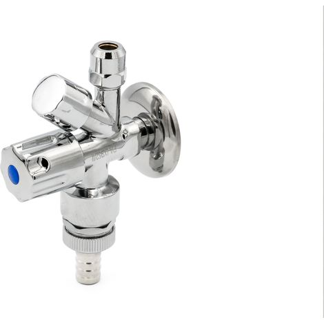 Kombi-Eckventil 3/8" AG Anschluss x 3/4" AG Abgang mit Rundgriff (1/2)