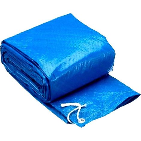Couverture de piscine tubulaire rectangulaire bâche à bulles anti-pluie - x cm 400 210 Bleu (1/3)