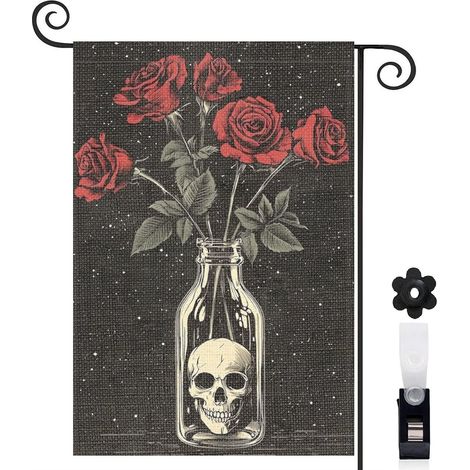 Drapeau de jardin décoratif décoration extérieure toile lavable double face 30 x 45 cm pour jardin maison (1/5)