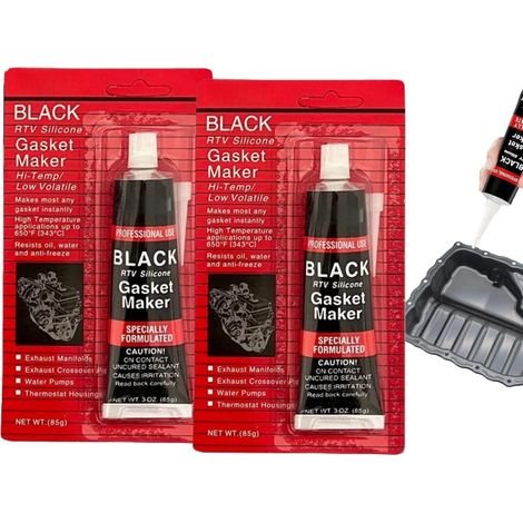 Pâte à Joint Moteur,2pcs Silicone Haute Température,Joint Carter Huile Moteur,Joint Silicone Noir,Carburateur Mastic en Silicone,Pate a Joint Carter,Joints Mécaniques de Moteur Automobile (1/5)