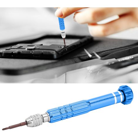 Kit d'outils de démontage et de réparation de téléphones portables 5 en 1 en alliage d'aluminium avec tournevis (bleu) (1/5)