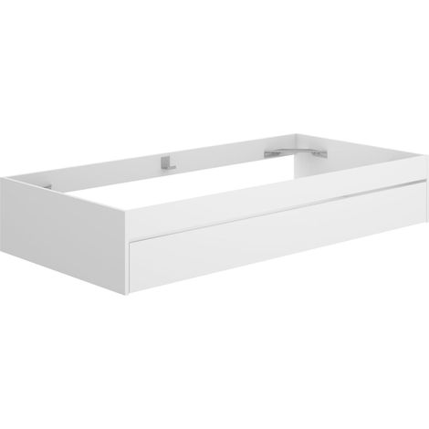 Cama juvenil con arrastre Lourdes para colchón de 90cm acabado blanco, 10.3cm(alto) 95.8cm(ancho) 194.8cm(largo)