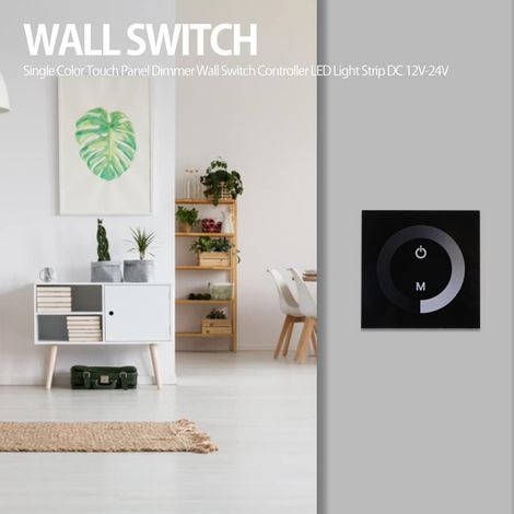 Gradateur d'interrupteur mural LED monobloc, luminosité de couverture de commutateur d'écran tactile de lumière de bande de contrôleur de gradateur-868635.6mm (1/4)