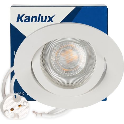 Spot encastrable rond orientable blanc Kanlux DALLA pour ampoule MR16 G4/G5.3 (1/5)