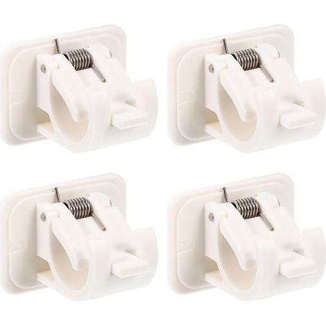 Supports de tringle à rideaux auto-adhésifs, crochets pour tringle à rideaux, supports de crochets de rideaux, 4 pièces (1/5)