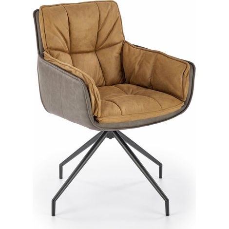Silla Houston 1548, Marrón + Marrón oscuro, 85x61x61cm, Tapiz, Metálico (1/5)