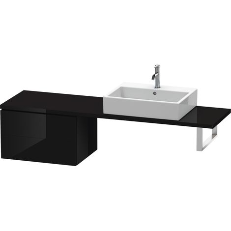 Duravit L-Cube Base pour console, largeur 620mm, profondeur 477mm, 2 tiroirs, Coloris: Laque noire brillante - LC582804040 (1/4)