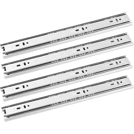 2 paires Glissière pour Tiroir en Acier Inox 300mm Sortie Totale, Coulisses de Tiroir à Billes, Charge 45kg (1/4)