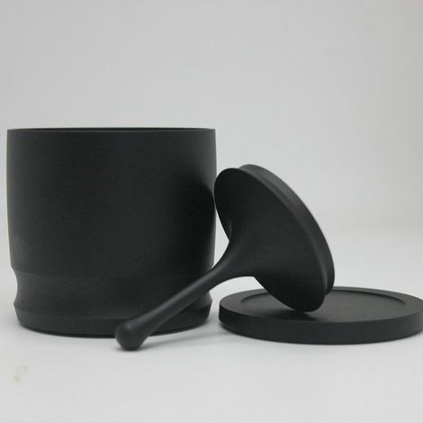 Doseur à Café en Aluminium, Anneau de Dosage 58mm pour Porte-Filtre Espresso, Distributeur de Poudre Anti-Gaspillage avec Tasseur (1/5)