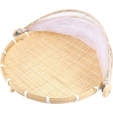 Tissé à la Main Alimentaire Panier Plateau Fruits LéGumes Pain de Rangement AtmosphèRe Simple Pique-Nique ExtéRieur Filet Couverture (1/4)