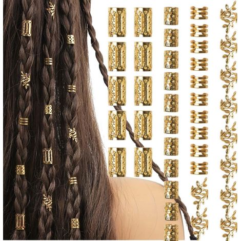 Set mit 40 Dreadlock-Haarspangen – verstellbar – aus Metall – spiralförmig – für Männer, Frauen, Mädchen und Jungen (1/5)