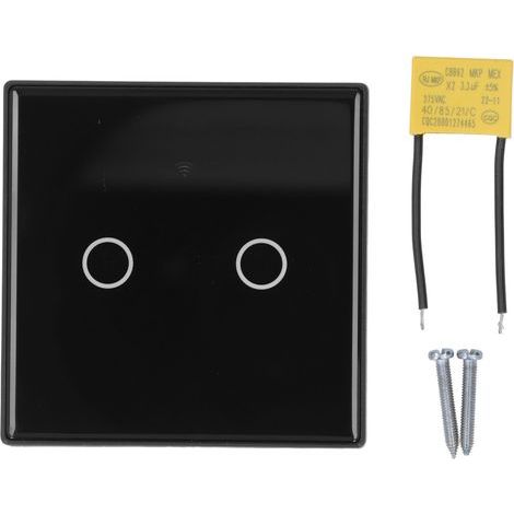 Drahtloses Smart-Lichtsteuerungspanel, 2-fach, 1000 W, 2,4 GHz, WLAN, Touch-Wandschalter für Tuya (1/5)