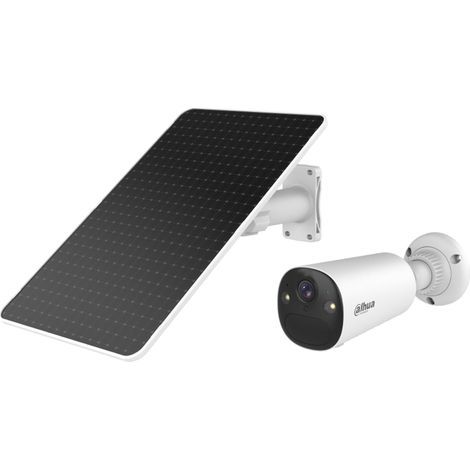 Dahua BF8C - Cámara de vigilancia solar para exteriores de 8 MP con 4K Ultra HD y campo de visión de 122° - Cámara solar WiFi para exteriores con detección de IA, visión nocturna de color, IP66, audio