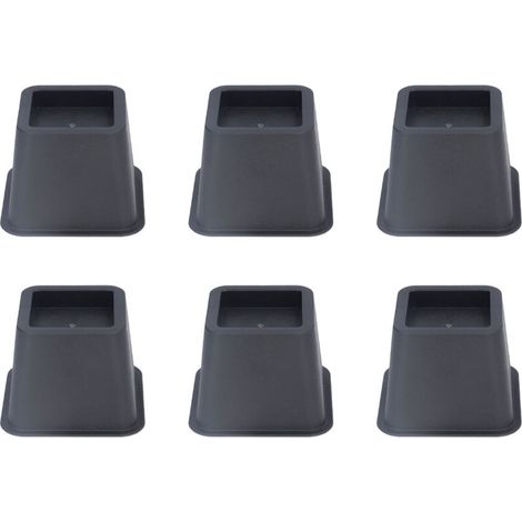 6 Pièces Pieds de Meuble Trapézoïdaux 3 Pouces, Rehausseurs pour Canapé Lit Table Armoire, Coussinets Noirs (1/5)
