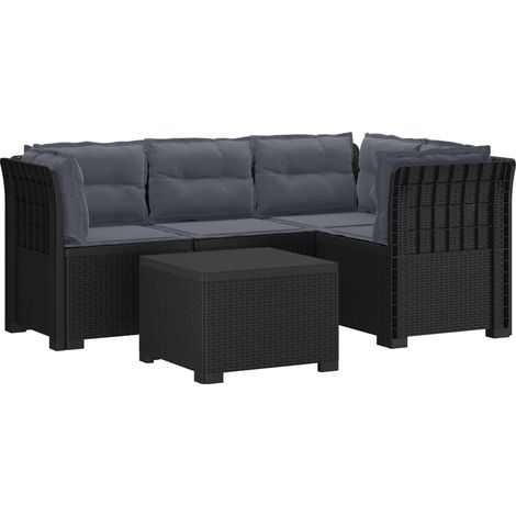 Maison Exclusive - 4-Sitzer Garten Sofa mit Kissen Rattan Look PP (1/5)
