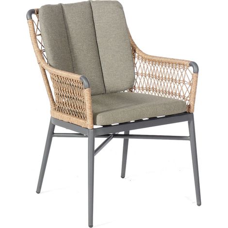 Sonnenpartner Diningsessel Retro Aluminium mit Polyrope natural honey Relaxsessel Garten-Sessel (1/2)