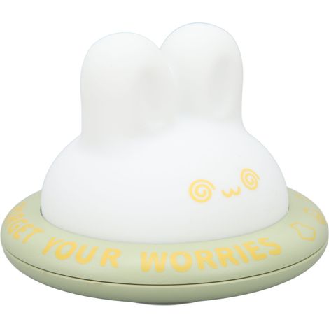 Veilleuse lapin rechargeable, 3 niveaux de lumière chaude, en silicone souple, LED verte, idéale pour la décoration de chambre. (1/5)
