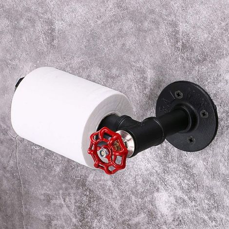 Portarrollos de papel higiénico de pared - Estilo vintage e industrial - Accesorio de baño (1/5)
