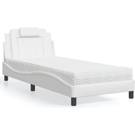 Lit Viana avec matelas blanc-Lit pour enfants 80x200 cm similicuir 286430 (1/5)