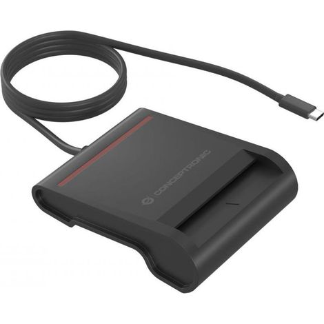 Conceptronic SCR01BC Smart-Card-Lesegerät Drinnen USB Typ-C Schwarz