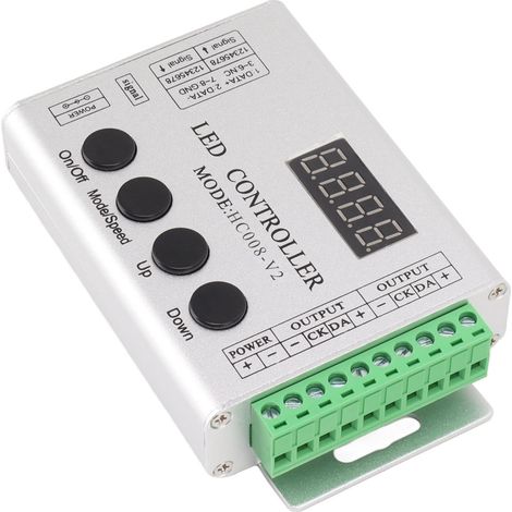 RGB-LED-Controller mit SPI-Signal für LED-Streifen, kompatibel mit 6803, 1903, WS2811 und WS2812B (5V bis 24V). (1/5)