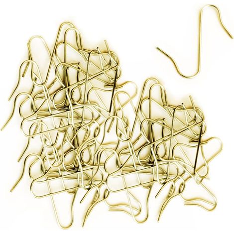 S-förmige Aufhängehaken für Christbaumkugeln, Schnellaufhänger für Christbaumschmuck, Doppelhaken zum Aufhängen von Christbaumkugeln und anderem Christbaumschmuck. 100 Goldstücke (1/5)