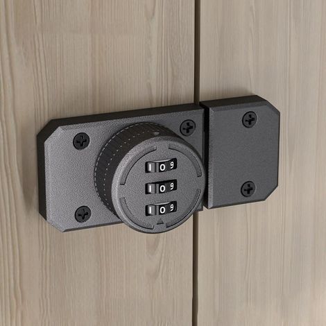 Serrures à moraillon à mot de passe pour armoire, serrures à moraillon d'armoire sans clé rotatives, serrures de porte mécaniques à combinaison à mot de passe à 3 chiffres, alliage de zinc (gris) (1/2)